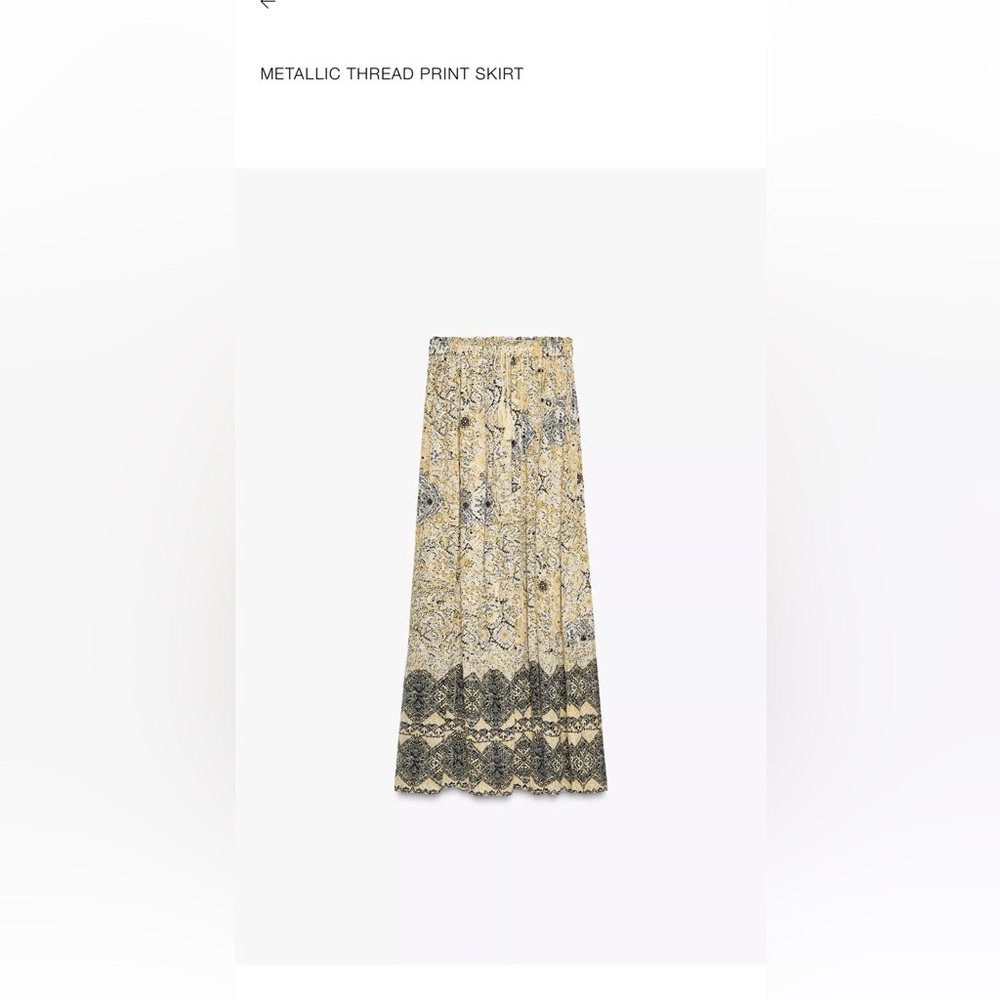 Zara metallic thread print skirt